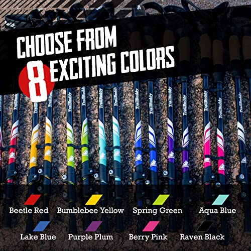 TrailBuddy Trekking Poles - Lightweight, Collapsible Hiking Poles for Snowshoe & Backpacking Gear - Pair of 2 Walking Sticks for Hiking, 7075 Aluminum with Cork Grip