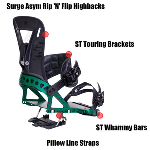 Spark R&D Unisex Surge ST Bindings - Durable Reliable Lightweight Easy-to-Install Puck-Compatible Splitboard Fasteners for All-Mountain, Freeride & Touring