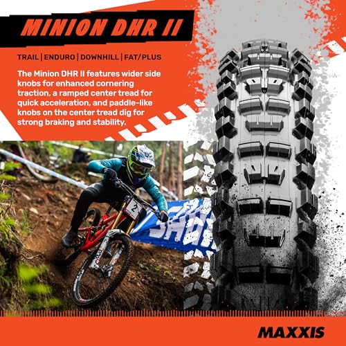 Maxxis Minion DHR2 Folding Dual Compound Exo/tr Tyre - Black, 27.5 x 2.40-Inch