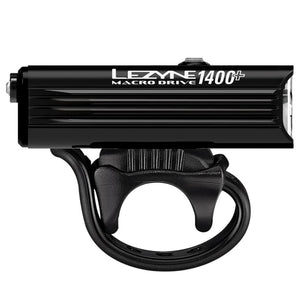 LEZYNE Macro Drive Bicycle USB Rechargeable IPX7 Waterproof 3 White LED Tri-Focus Optics Front Light w/ 4 Solid & 3 Flash Modes | Silicone Rubber Mounting Strap - 1400/1300 Lumens Options