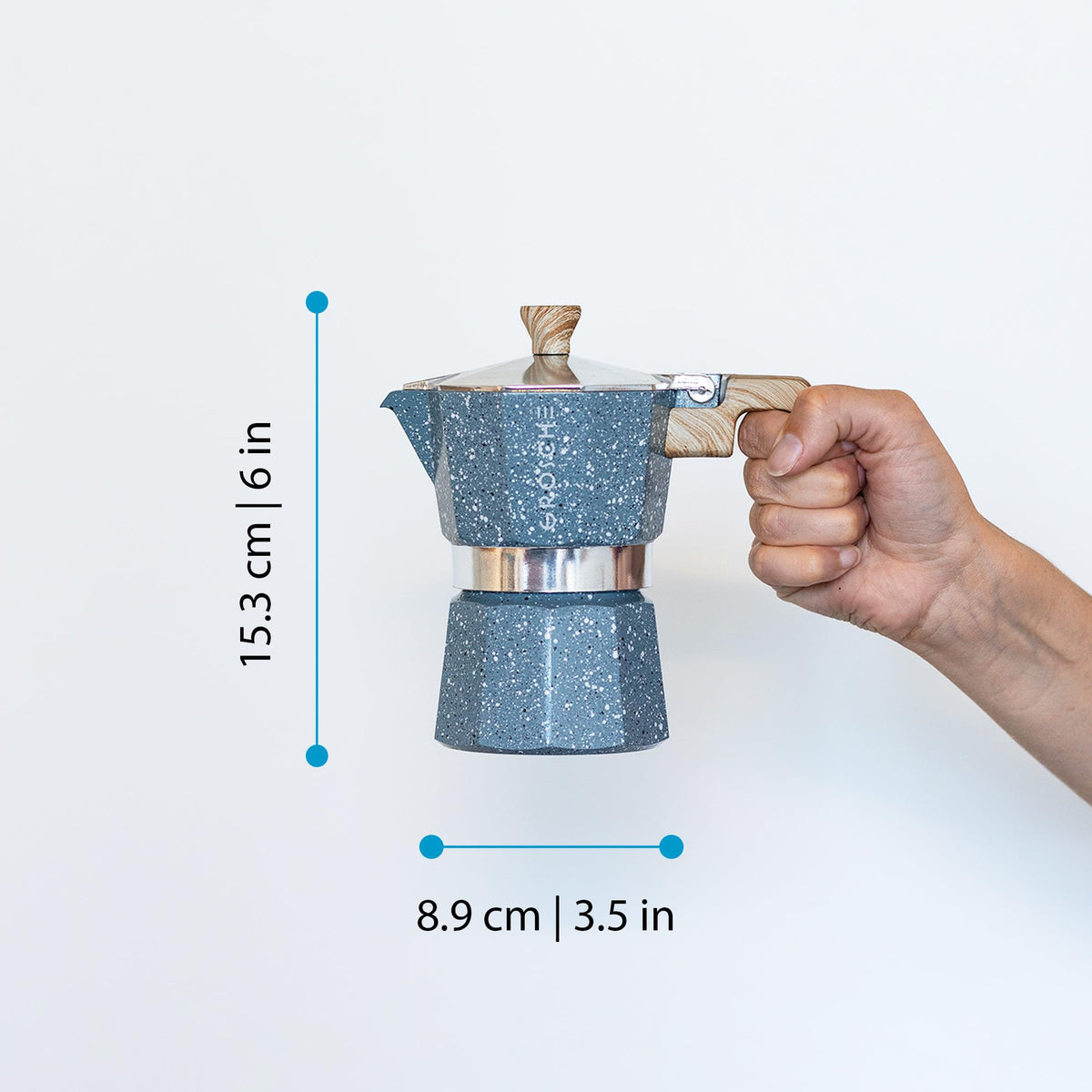 GROSCHE Milano Moka pot, Stovetop Espresso maker, Greca Coffee Maker, Stovetop coffee maker and espresso maker percolator