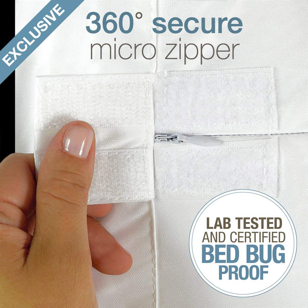 SafeRest Zippered Mattress Protector - Premium Waterproof Mattress Cover for Bed - Breathable & Noiseless Washable Mattress Encasement