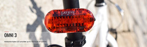 CATEYE HL-EL135 Headlight & Omni 3 Taillight – 3 LED Front Bicycle Light with 320 Hour Runtime, Rear-Mounted Safety Light with 360 Degree Visibility for Road, Commuter, Youth & Urban Cycling