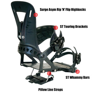 Spark R&D Unisex Surge ST Bindings - Durable Reliable Lightweight Easy-to-Install Puck-Compatible Splitboard Fasteners for All-Mountain, Freeride & Touring