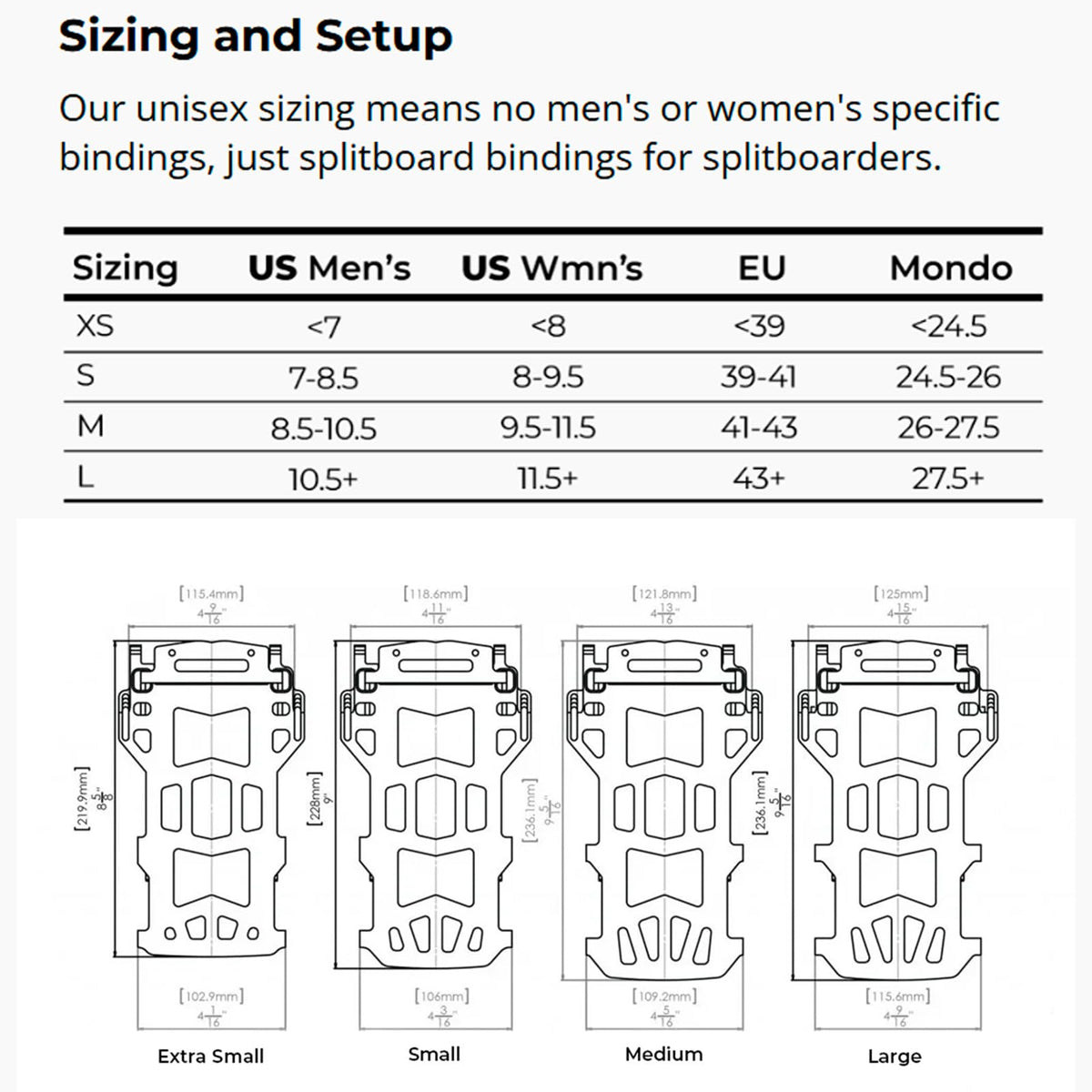 Spark R&D Unisex Surge ST Bindings - Durable Reliable Lightweight Easy-to-Install Puck-Compatible Splitboard Fasteners for All-Mountain, Freeride & Touring