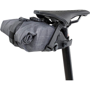 EVOC SEAT BAG TOUR saddle bag, Bicycle frame bag for more storage space on the seat post (size: M, 0.7 L storage space, abrasion-resistant, water-repellent, Hypalon reinforcement), Carbon Grey
