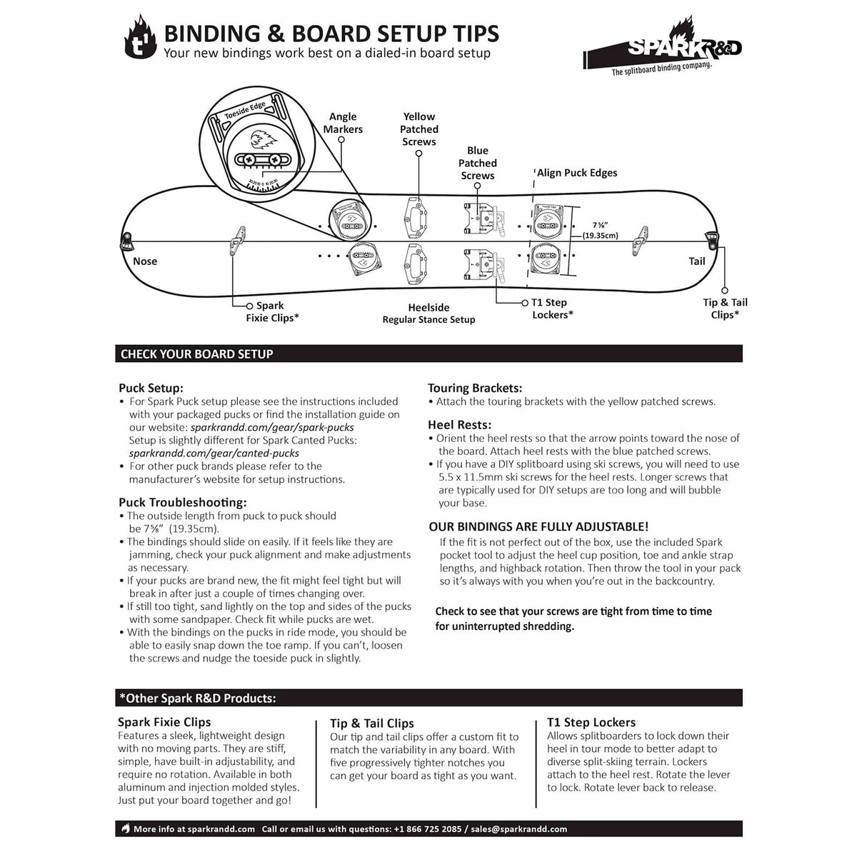 Spark R&D Unisex Arc ST Bindings - Durable Reliable Lightweight Easy-to-Install Puck-Compatible Splitboard Fasteners for All-Mountain, Freeride & Touring