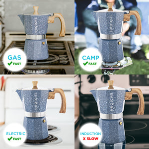 GROSCHE Milano Moka pot, Stovetop Espresso maker, Greca Coffee Maker, Stovetop coffee maker and espresso maker percolator