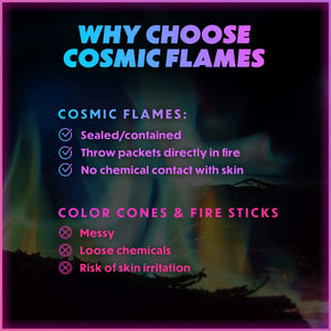 Magical Flames Fire Color Changing Packets for Fire Pit & Fireplace - Rainbow Fire Color Packets for Campfire - Camping Accessories