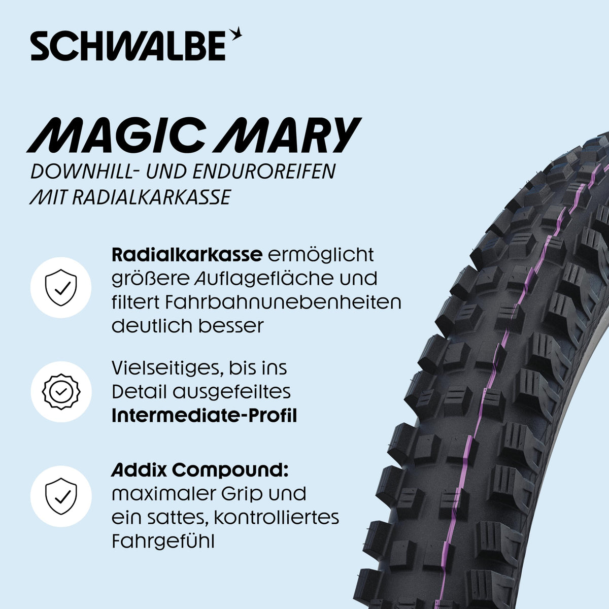 Schwalbe Radial Magic Mary - Gravity Pro Addix Soft Folding Tyre