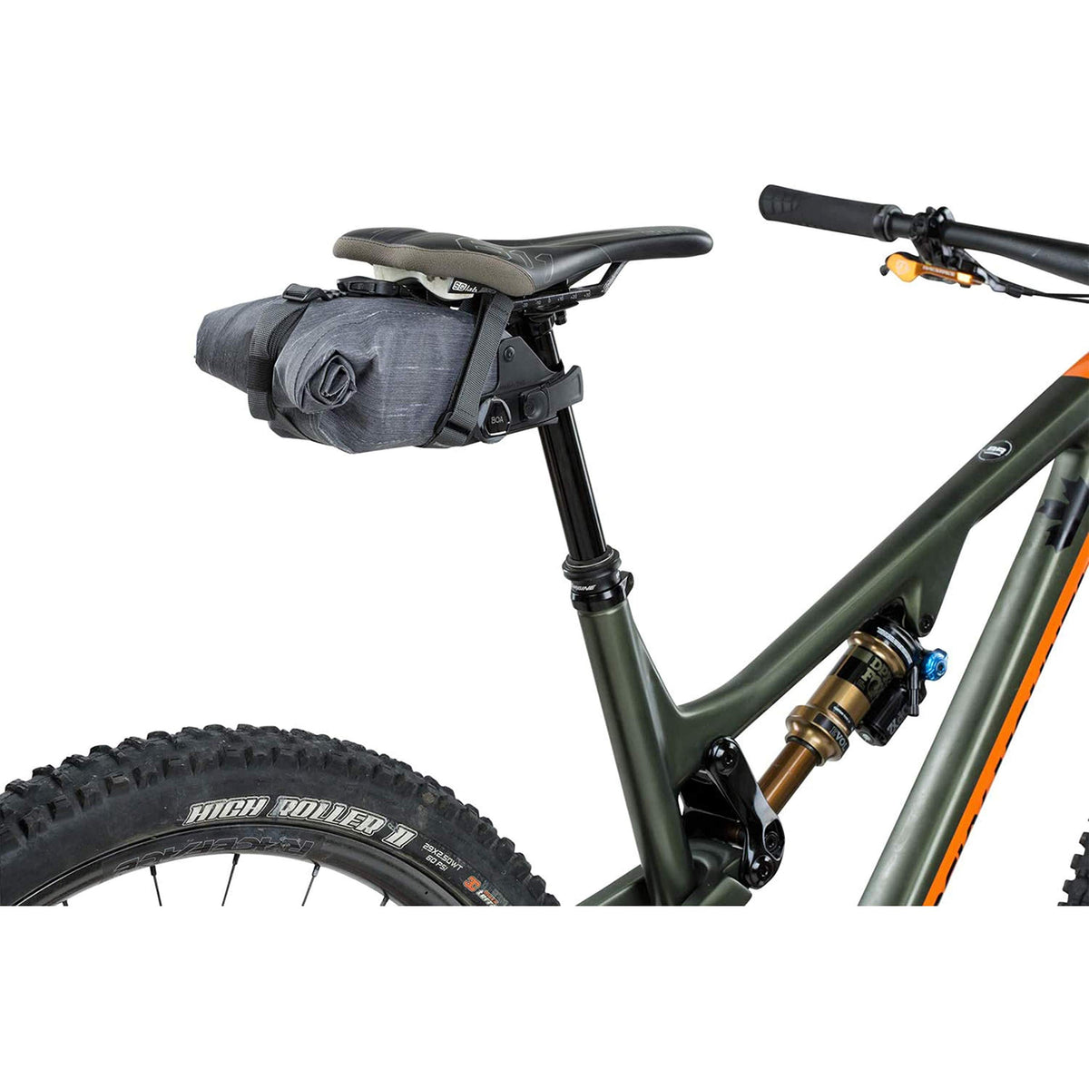 EVOC SEAT BAG TOUR saddle bag, Bicycle frame bag for more storage space on the seat post (size: M, 0.7 L storage space, abrasion-resistant, water-repellent, Hypalon reinforcement), Carbon Grey