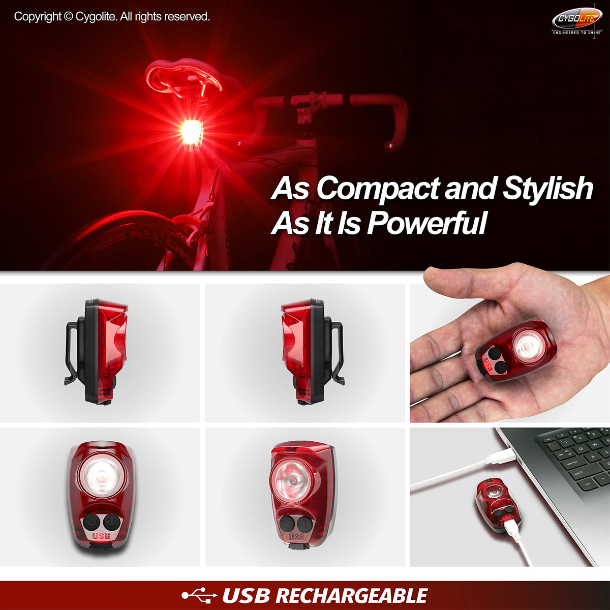 Cygolite Hotshot Pro 200 & 150 Lumen Bicycle Taillight Models- Hard & Flexible Mount Styles– 6 Night & Day Modes– User Tunable Flash Speeds- IP64 WaterResistant– USB Recharge–Great for Busy Roads