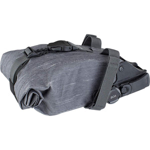 EVOC SEAT BAG TOUR saddle bag, Bicycle frame bag for more storage space on the seat post (size: M, 0.7 L storage space, abrasion-resistant, water-repellent, Hypalon reinforcement), Carbon Grey