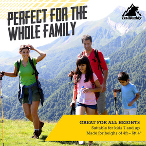 TrailBuddy Trekking Poles - Lightweight, Collapsible Hiking Poles for Snowshoe & Backpacking Gear - Pair of 2 Walking Sticks for Hiking, 7075 Aluminum with Cork Grip