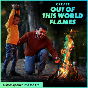 Magical Flames Fire Color Changing Packets for Fire Pit & Fireplace - Rainbow Fire Color Packets for Campfire - Camping Accessories