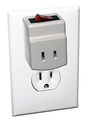 QVS PA-1P Single-Port Power Adaptor with Lighted On/Off Switch, Off-White