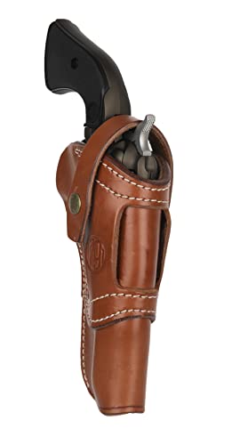 1791 GUNLEATHER Single Six Holster - Ambidextrous Leather Revolver Holster, Fits Ruger Wrangler, Heritage Rough Rider, Colt SSA and Similar Six Gun Pistols (Size 5.5)