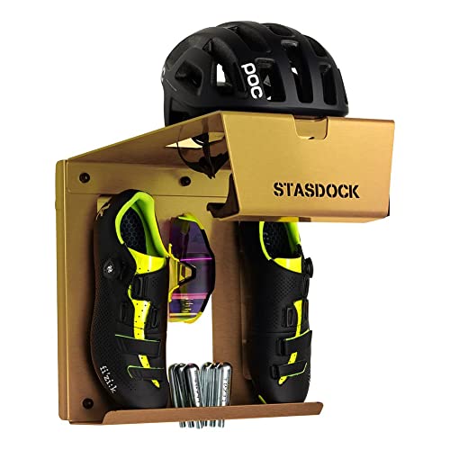 Stasdock Bike Wall Rack - Vertical Powder Coated Bike Rack with Shoes and Glasses Holder for Home & Garage - Durable Steel Material
