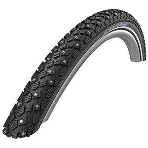 SCHWALBE - Marathon Winter Plus Wire Clincher Bike Tire | 24 x 1.75 | Performance Line, SmartGuard | 184 Steel Studs | Black