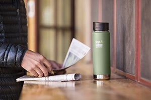 Klean Kanteen Wide Double Wall Vacuum Insulated Stainless Steel Coffee Mug with Leak Proof Café Cap 2.0