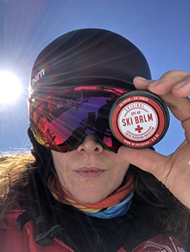 Ski Balm | SPF 40 Natural Lip Balm and Face Sunscreen | Best Face Mask for Winter Sports, Avoid Goggle Tan (1.5 oz)