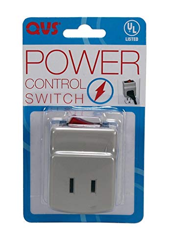 QVS PA-1P Single-Port Power Adaptor with Lighted On/Off Switch, Off-White