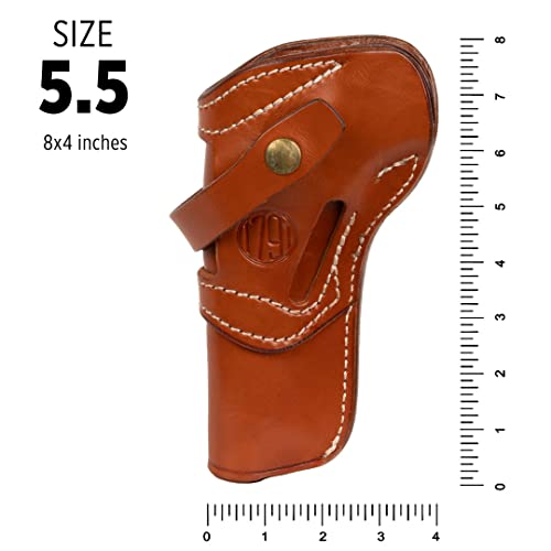 1791 GUNLEATHER Single Six Holster - Ambidextrous Leather Revolver Holster, Fits Ruger Wrangler, Heritage Rough Rider, Colt SSA and Similar Six Gun Pistols (Size 5.5)