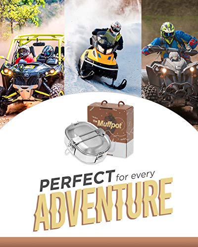 The Original MuffPot Exhaust Food Warmer for Motorsports Vehicles. Snowmobile, ATV, UTV, and Motorcycles