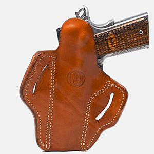 1791 GUNLEATHER 1911 Holster, Right Hand OWB Leather Gun Holster for Belts fits All 1911 Models with 4" and 5" Barrels