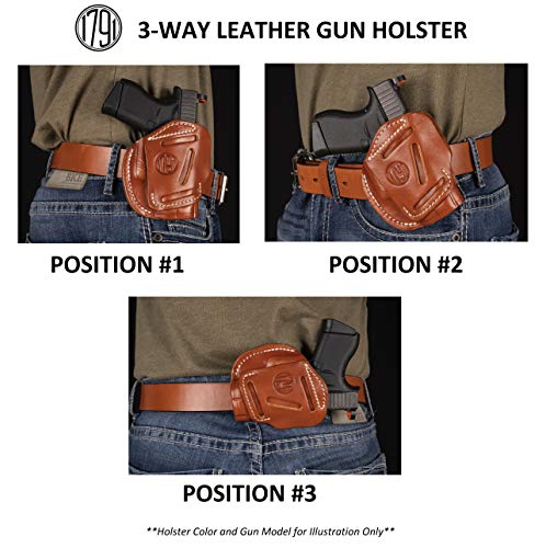 1791 GUNLEATHER 3-Way 1911 Holster - Ambidextrous OWB CCW Holster - Right or Left Handed Leather Gun Holster - Fits All 1911 Models Sig, Colt, Kimber, Ruger, Browning, Taurus and Remmington