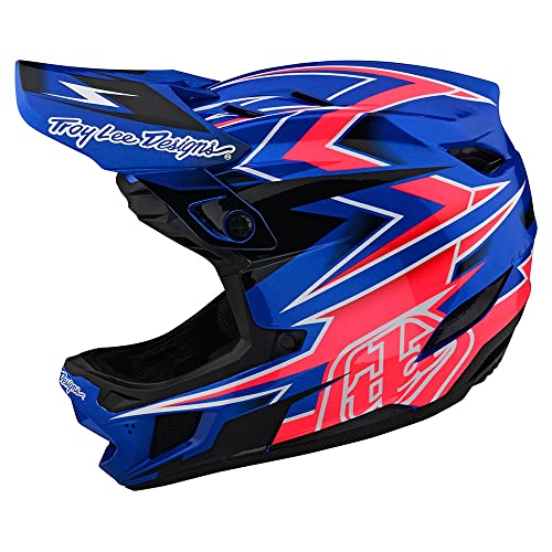 Troy Lee Designs D4 Composite Full Face Mountain Bike Helmet for Max Ventilation Lightweight MIPS EPP EPS Racing Downhill DH BMX MTB - Adult Men Women (Volt Blue, X-Large)