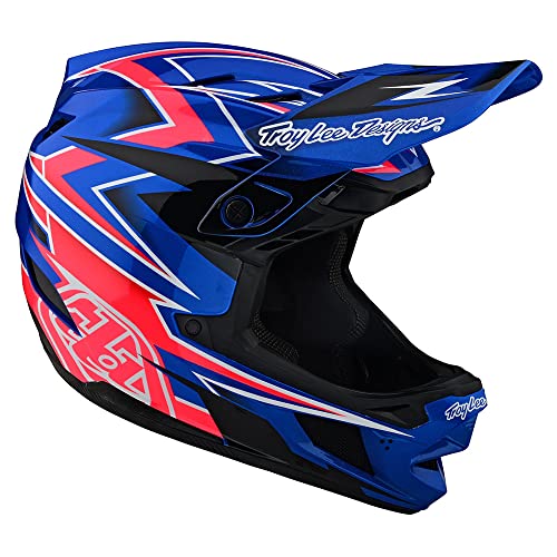 Troy Lee Designs D4 Composite Full Face Mountain Bike Helmet for Max Ventilation Lightweight MIPS EPP EPS Racing Downhill DH BMX MTB - Adult Men Women (Volt Blue, Large)
