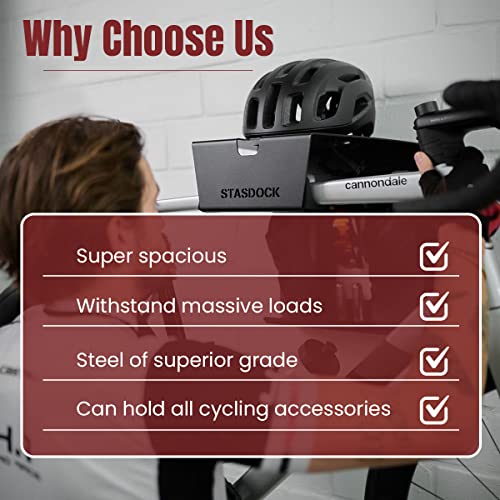 Stasdock Bike Wall Rack - Vertical Powder Coated Bike Rack with Shoes and Glasses Holder for Home & Garage - Durable Steel Material