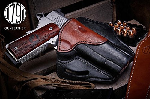 1791 GUNLEATHER 1911 Holster, Right Hand OWB Leather Gun Holster for Belts fits All 1911 Models with 4" and 5" Barrels
