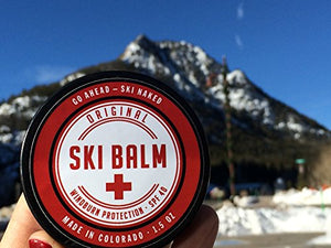 Ski Balm | SPF 40 Natural Lip Balm and Face Sunscreen | Best Face Mask for Winter Sports, Avoid Goggle Tan (1.5 oz)