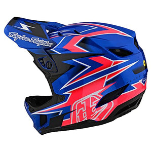 Troy Lee Designs D4 Composite Full Face Mountain Bike Helmet for Max Ventilation Lightweight MIPS EPP EPS Racing Downhill DH BMX MTB - Adult Men Women (Volt Blue, Medium)