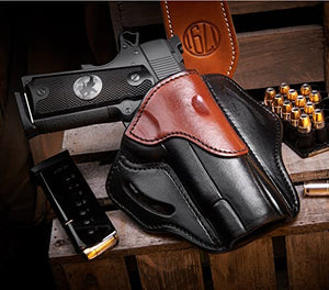 1791 GUNLEATHER 1911 Holster, Right Hand OWB Leather Gun Holster for Belts fits All 1911 Models with 4" and 5" Barrels