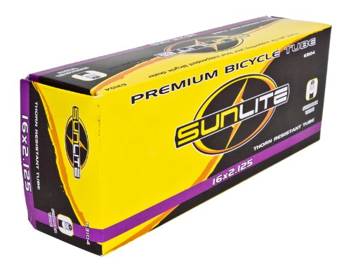 SUNLITE Thorn Resistant Schrader Valve Tube, 16 x 2.125 / 32mm, Black