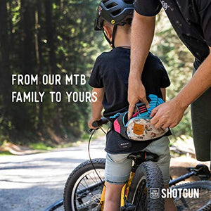 Shotgun Kids MTB Kids Tow Rope and Kids Hip Pack Combo - Complete Set | Child Bike Bungee Cord Pull Behind | Compatible with All Mountain Bikes | for Bigger Family Rides | Load Rated to 500lb