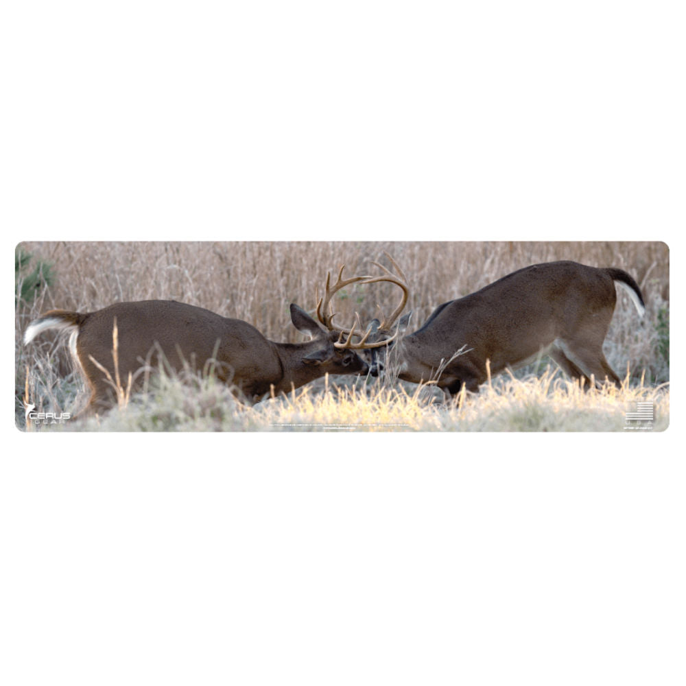 Cerus Gear Whitetail Bucks Fighting Wildlife Magnum Gun Mat Full Color, 14" X 48"