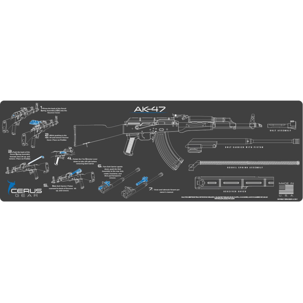 Cerus Gear Ak 47 Instructional Promat Charcoal Gray/Cerus Blue
