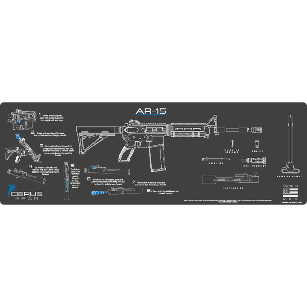 Cerus Gear Ar 15 Instructional Promat Charcoal Gray/Cerus Blue