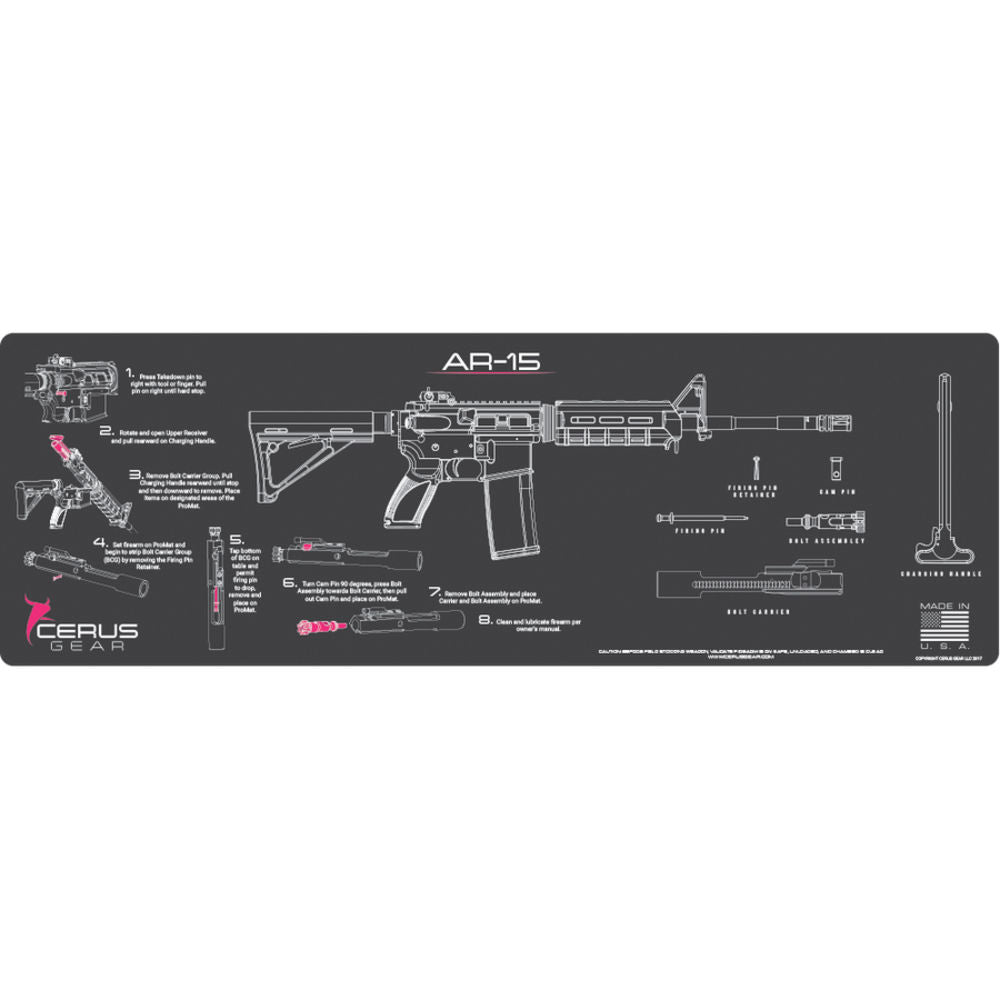 Cerus Gear Ar 15 Instructional Promat Charcoal Gray/Pink