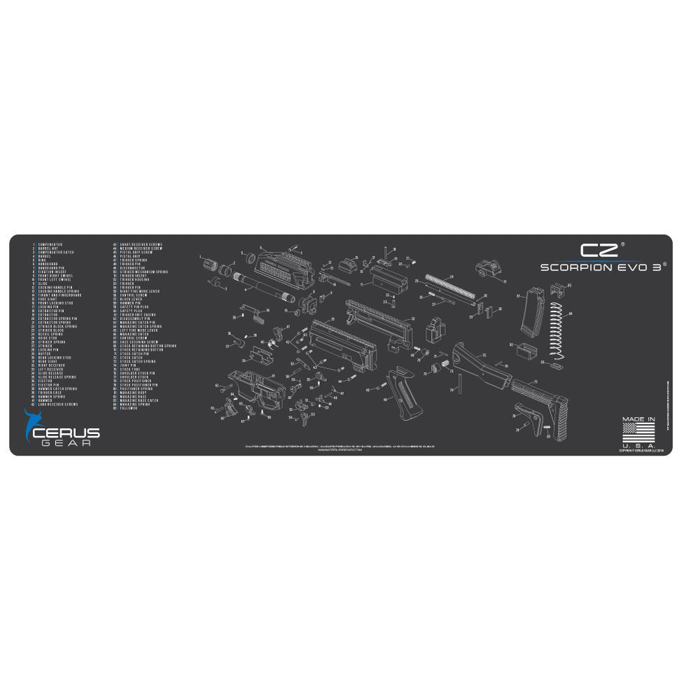 Cerus Gear Cz Scorpion Evo 3 Schematic Promat Charcoal Gray/Cerus Blue