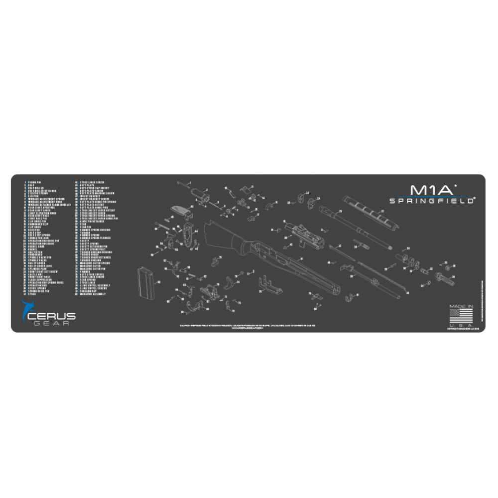 Cerus Gear Springfield M1 A Schematic Rifle Promat Charcoal Gray/Cerus Blue