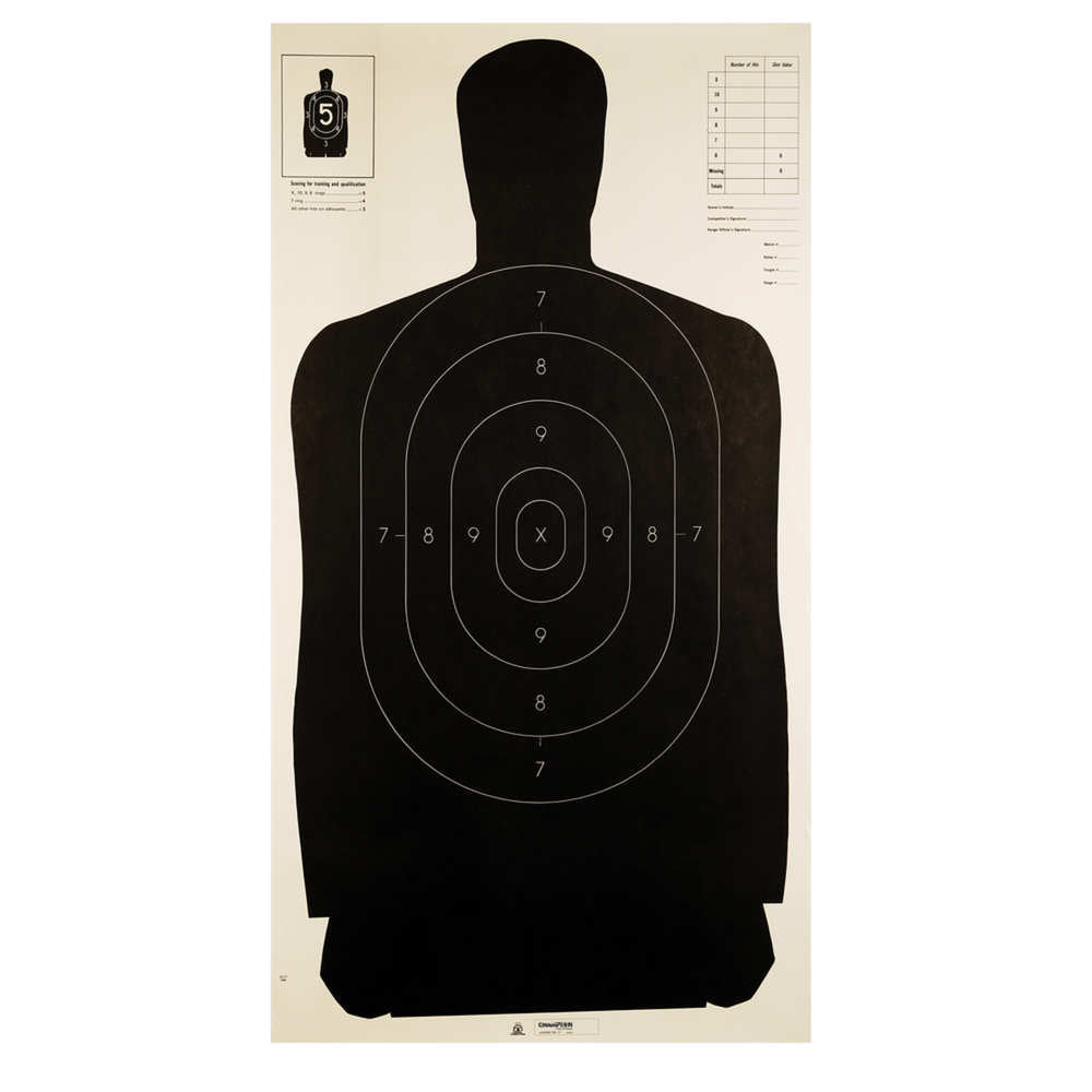Champion Le Target Police Silhouette B 27, 24" X 45", (100 Pack)"
