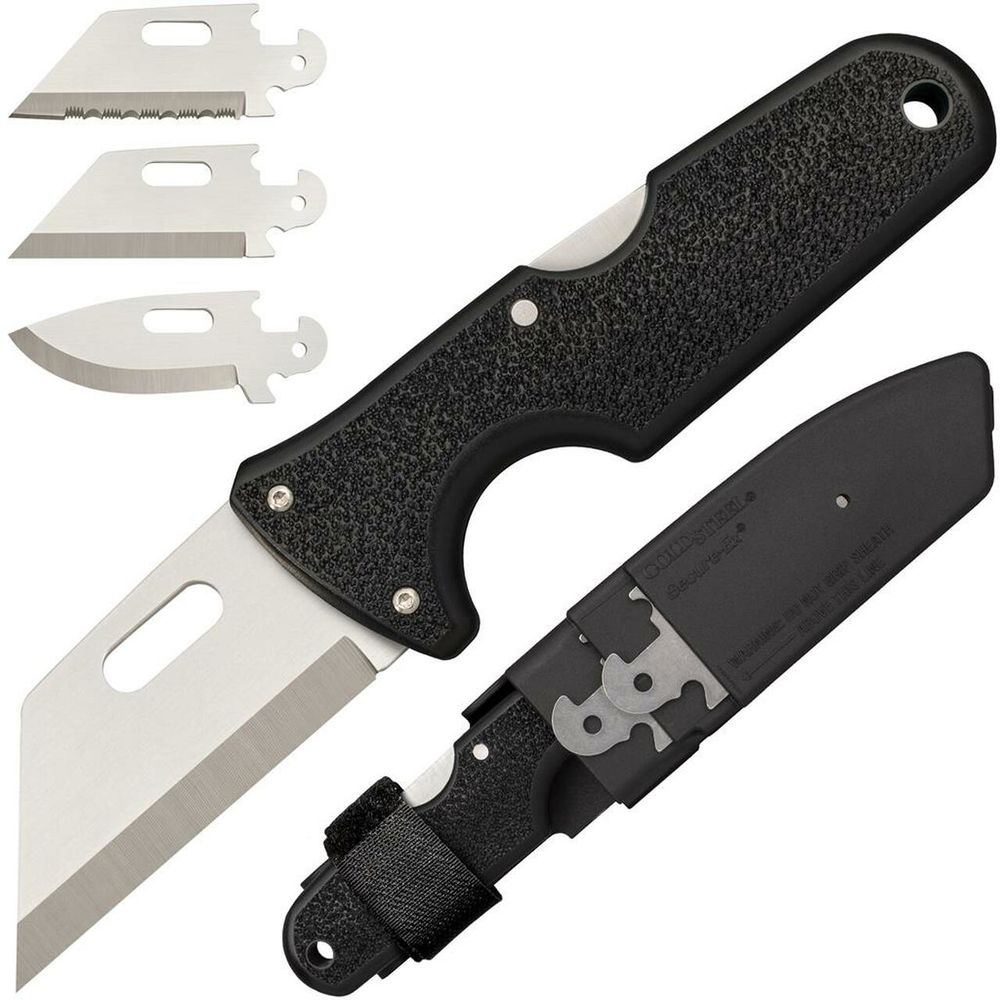 Cold Steel Click N Cut Utility Knife 2 1/2\ Blade, Black High Impact Abs Handle"