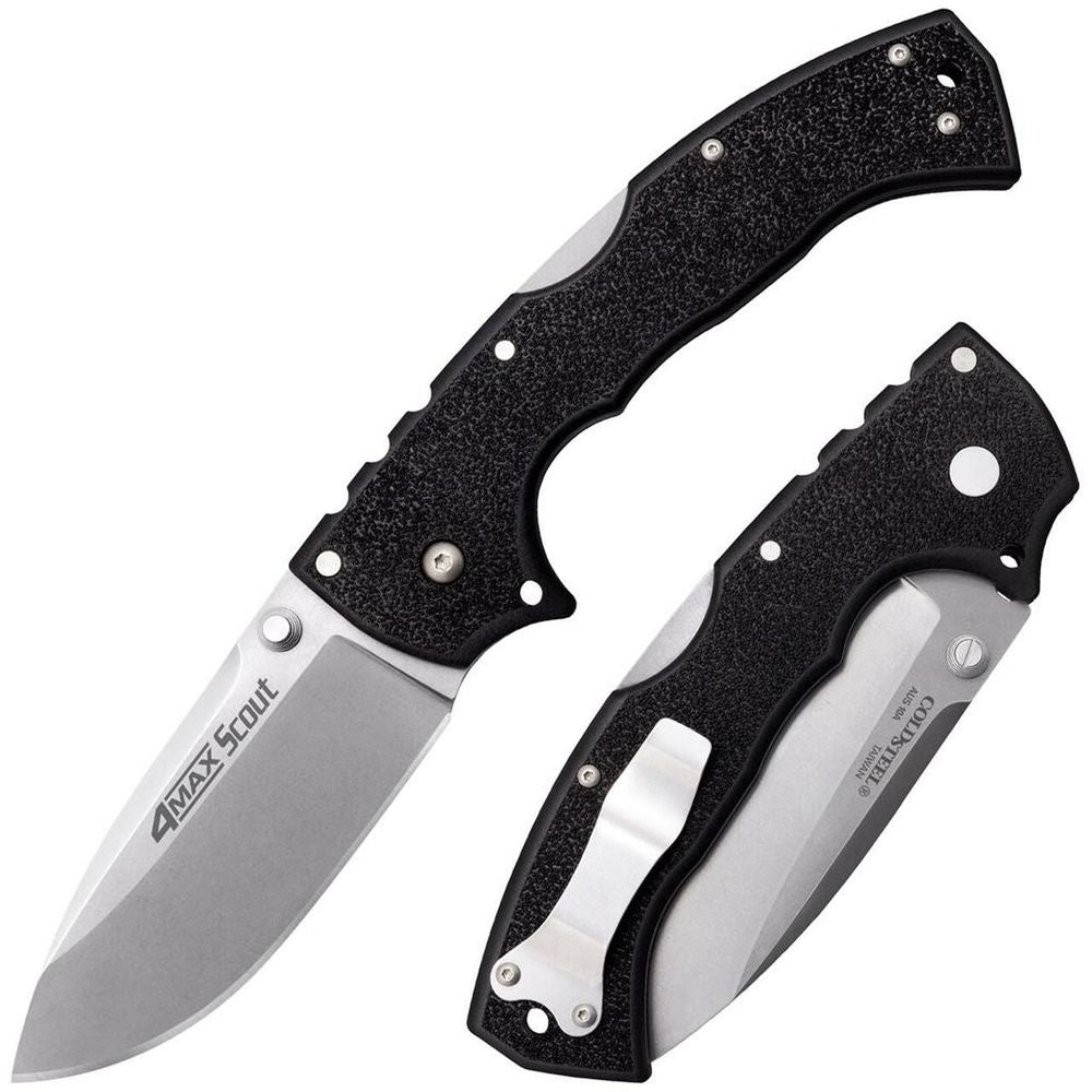Cold Steel 4 Max Scout Folding Knife Drop Point, Black