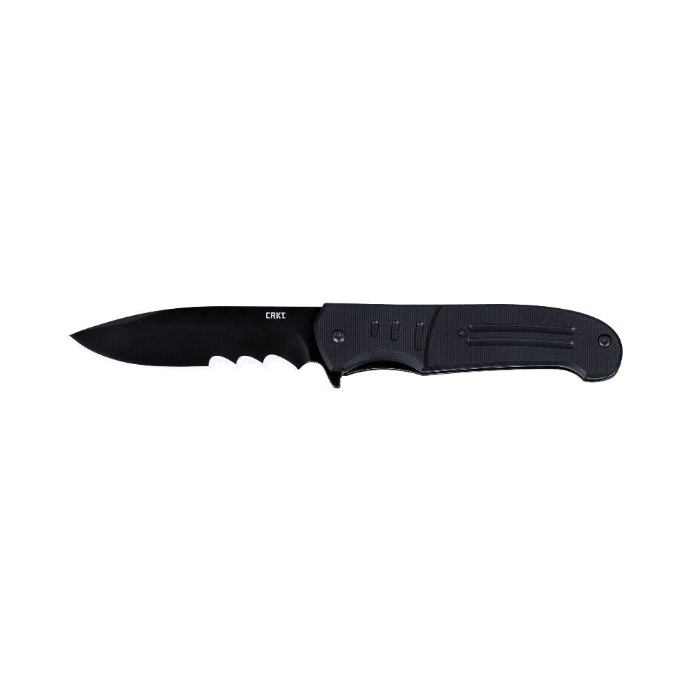 Columbia River Ignitor Knife Black, Drop Point, Combination Edge, 3.48\ Blade"