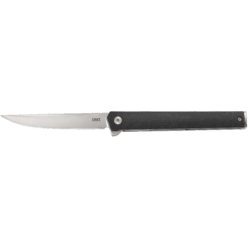 Columbia River Ceo Flipper Folding Knife Satin Black, Drop Point, Plain Edge, 3.35\ Blade"